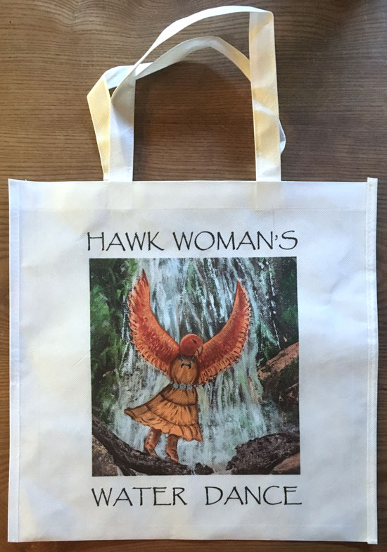 Framed Canvas Print of Hawk Woman painting